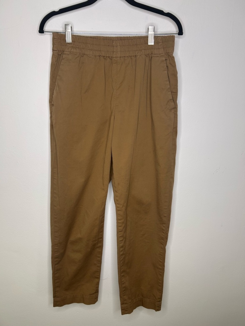 Everlane The Easy Pull On Brown Cotton Women's Chino Pants, Size 6 - Picture 2 of 9